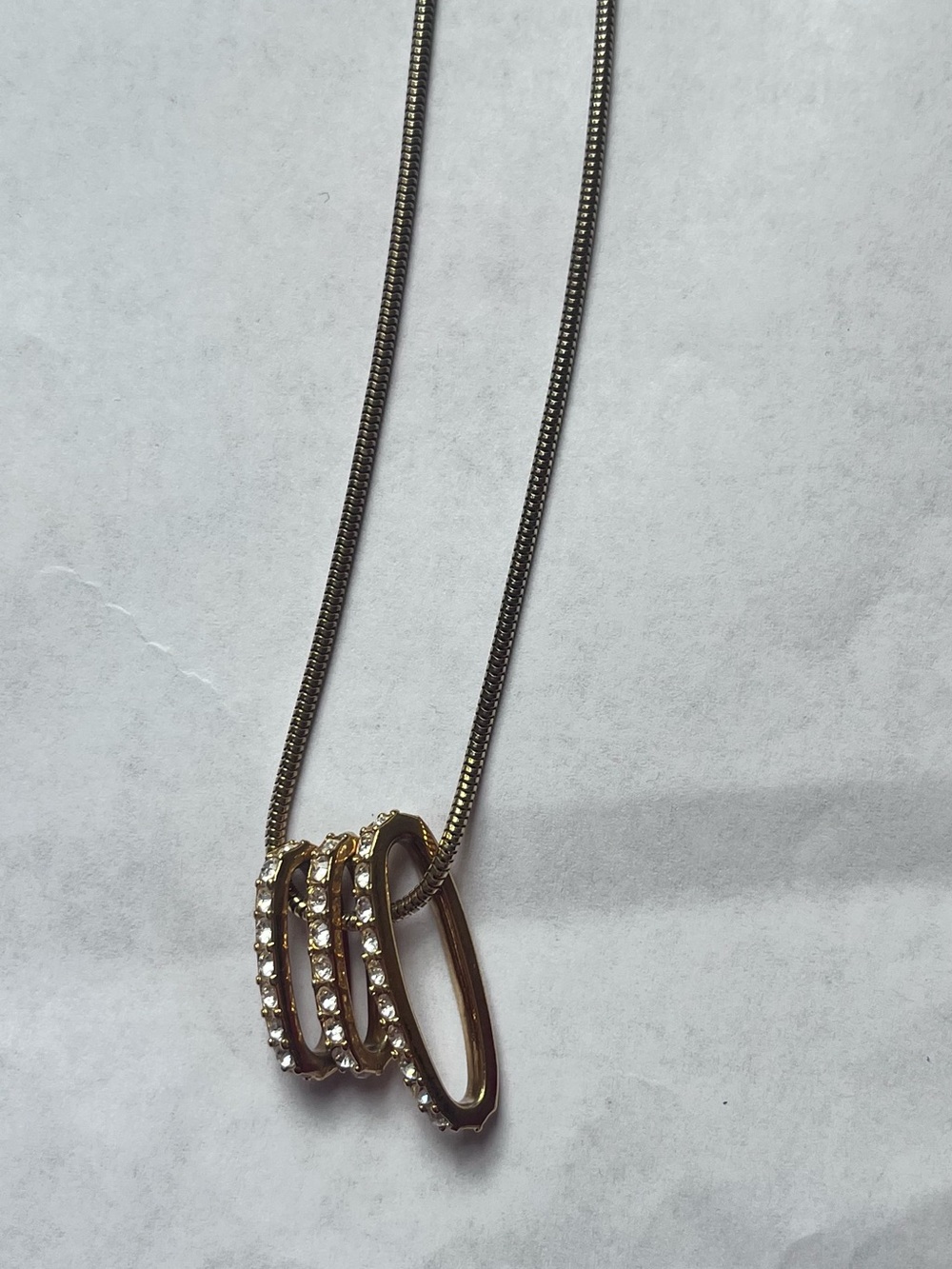 Swarovski Gold-Tone Crystal Multi-Ring Pendant Necklace - Women Jewelry